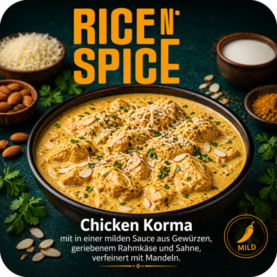 30 Korma (mit Fleisch nach Wahl)